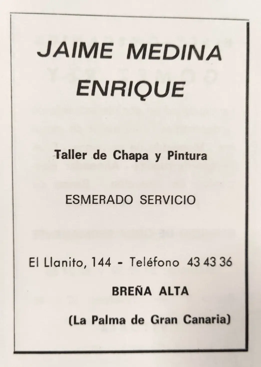 Publicidad La Palma, 1971